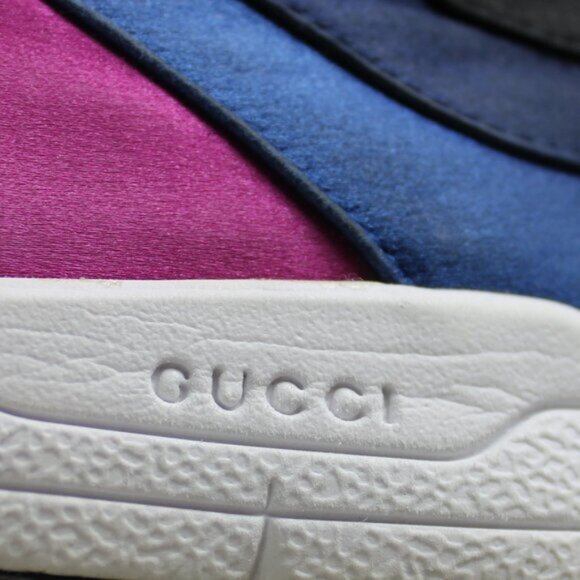 Gucci Web Runner Color Block Navy Fuchsia Lace-Up Trainers Size 36.5 (US 6.5) - Picture 9 of 13